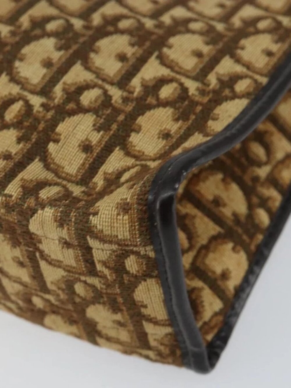 Christian Dior Trotter Canvas Shoulder Bag Beige Gold Auth - Picture 9 of 15